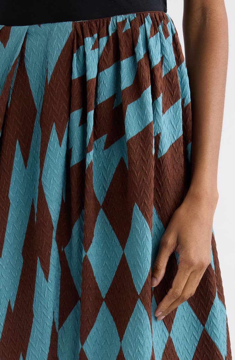 Dries Van Noten Saronga Geometric Print Silk Skirt, Alternate, color, Raf