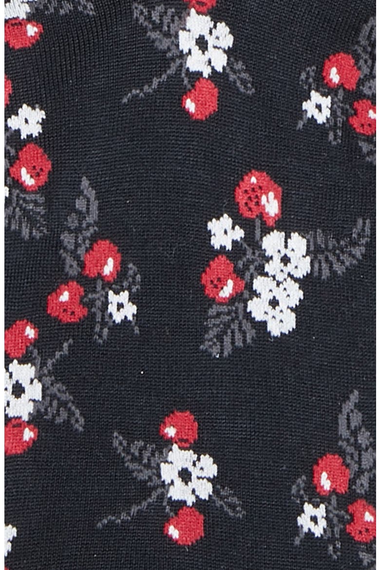 Cherry Crew Socks (Nordstrom Exclusive), Alternate, color, BLACK MULTI