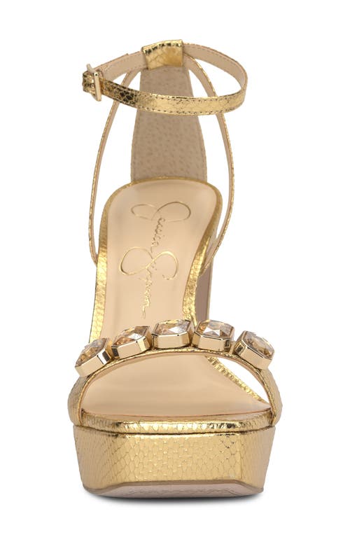 Jessica Simpson Callirah Ankle Strap Platform Sandal In Gold