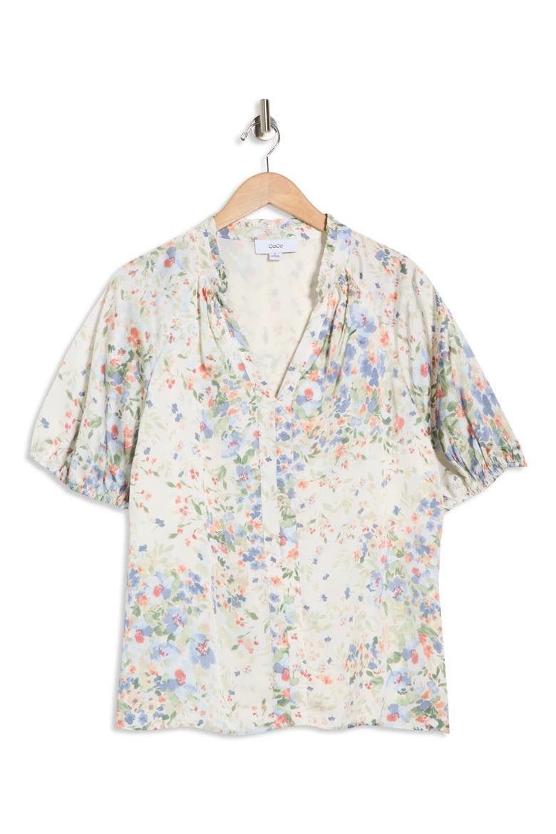 Split Neck Top, Alternate, color, EGRET