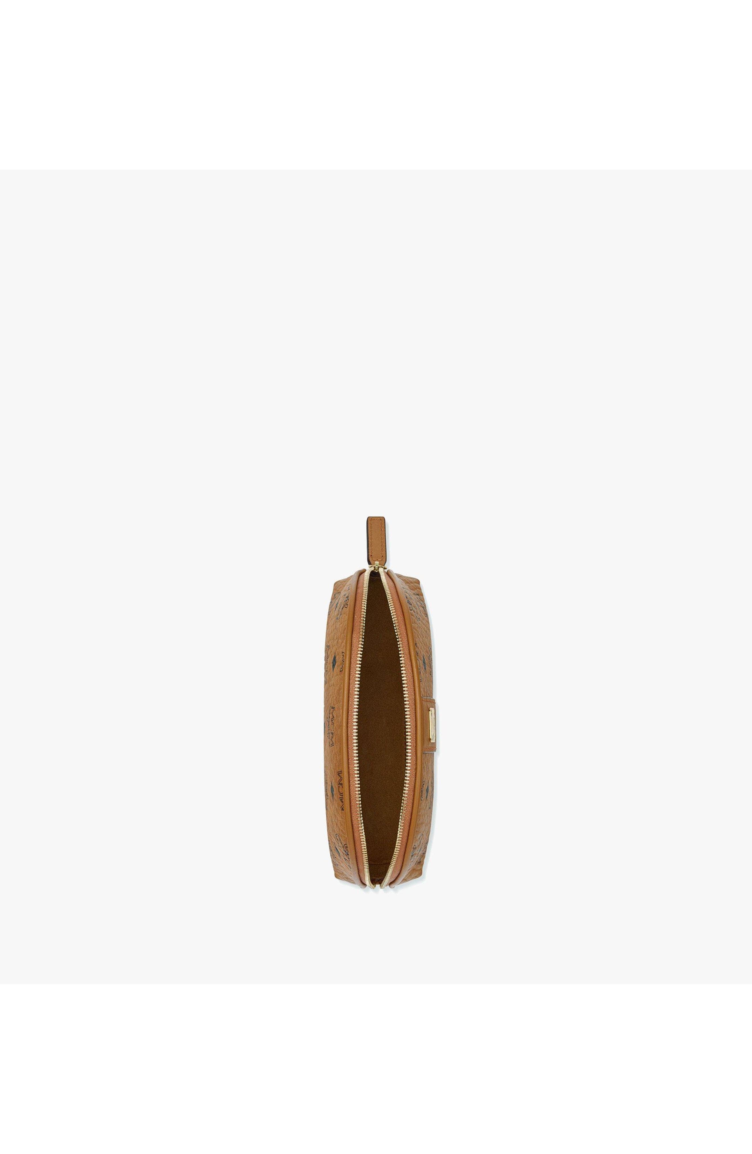 Aren Cosmetic Pouch in Visetos, Alternate, color, Cognac
