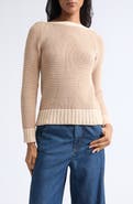Veronica Beard Orlian Stripe Stretch Cotton Sweater