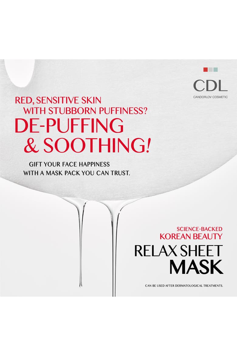 Face Mask Relax Soothing De Puffing 5 Sheet, Alternate, color, White