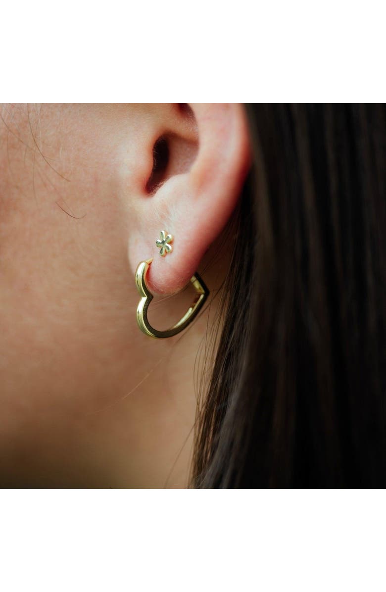 Ivy & Pearl Co. The Bellamy Heartline Hoops, Alternate, color, Gold