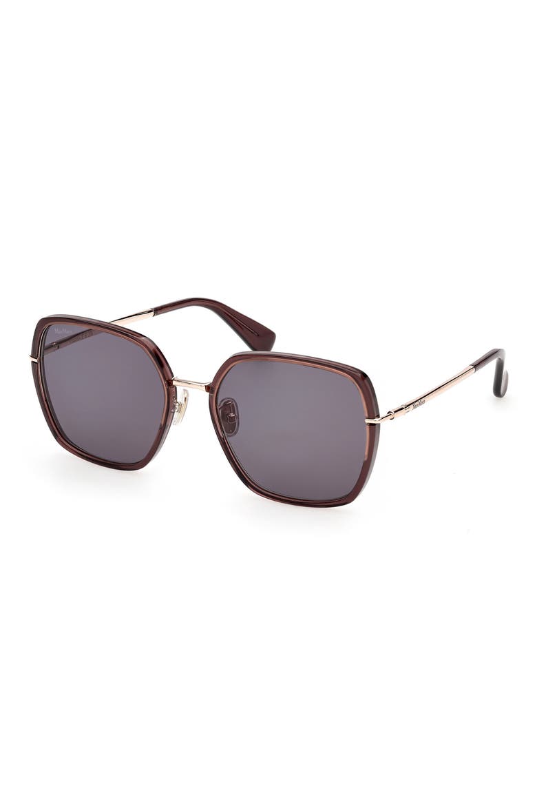 57mm Square Sunglasses, Alternate, color, SHINY BORDEAUX / SMOKE