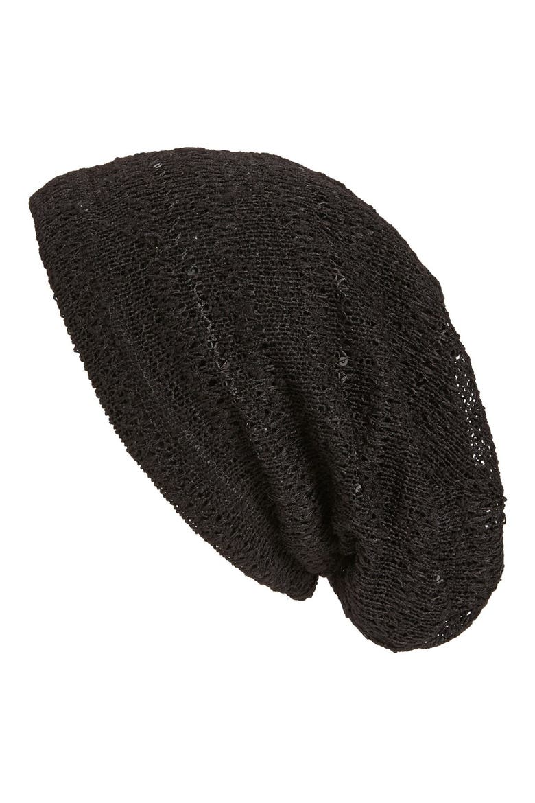 Slouchy Beanie, Main, color, BLACK