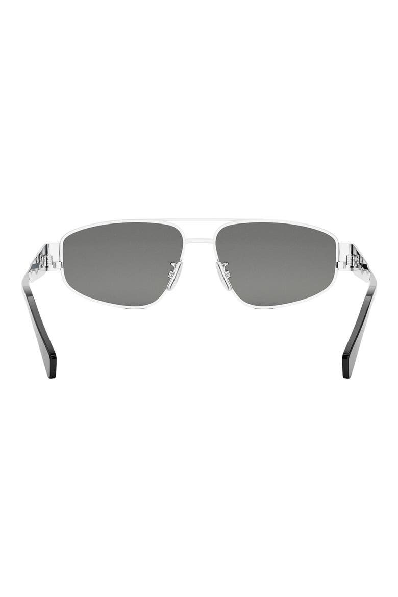 Triomphe 57mm Pilot Sunglasses, Alternate, color, SHINY PALLADIUM / SMOKE