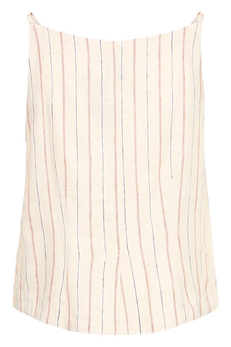 Sleeveless Linen Blend Top, Alternate, color, BROWN STRIPE