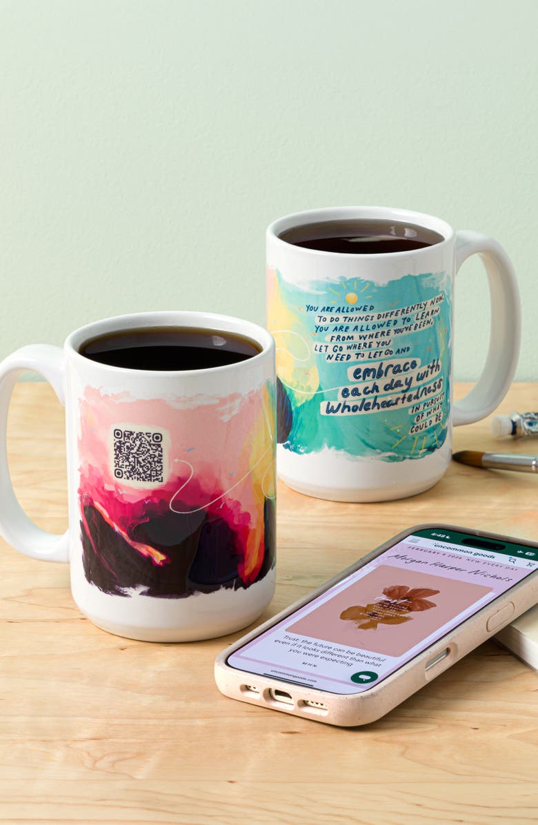 Uncommon Goods Embrace Each Day Morgan Harper Nichols QR Mug, Main, color, Multi
