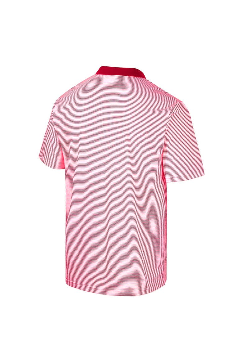 Men's Colosseum White/Red Maryland Terrapins Print Stripe Polo, Alternate, color, White