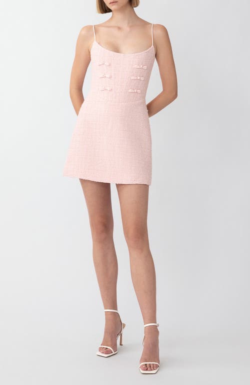 SAU LEE Andi Metallic Tweed Cocktail Minidress in Pastel Pink  product