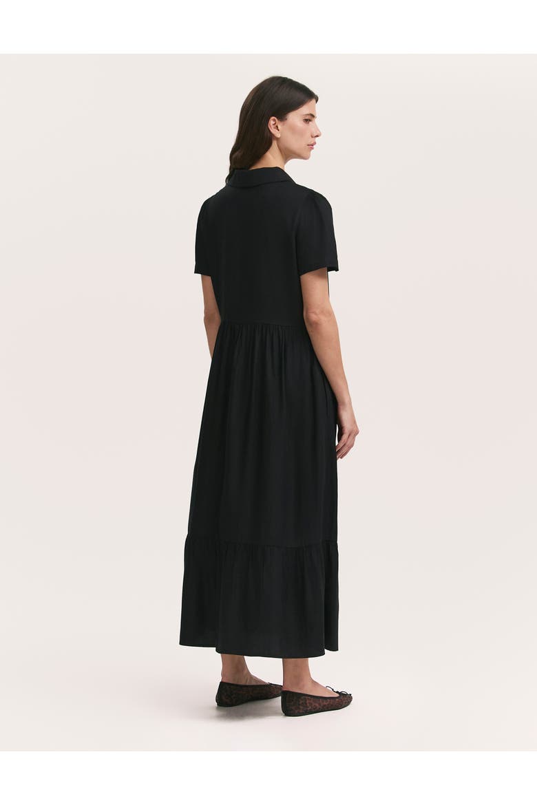 Orion Zip Front Midi Shirt Dress, Alternate, color, Black