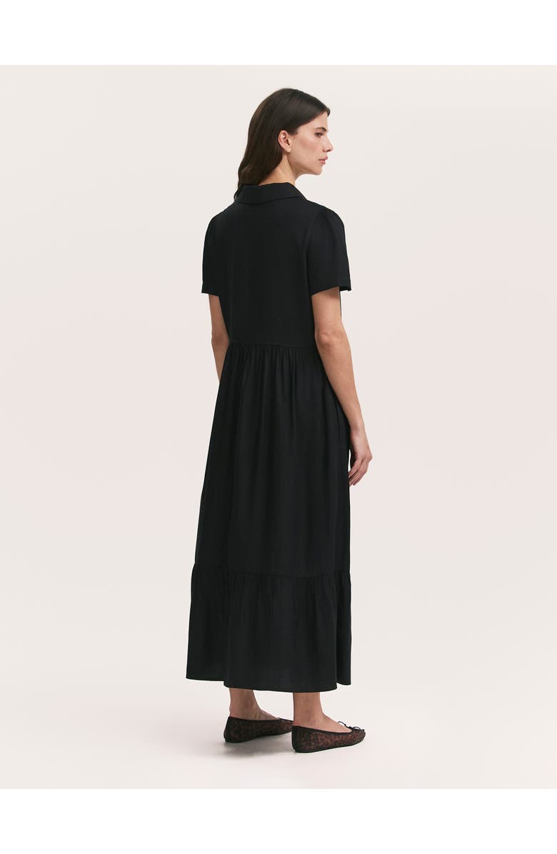 Finery London Orion Zip Front Midi Shirt Dress, Alternate, color, Black