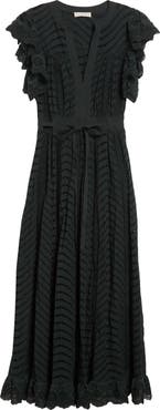 Ulla Johnson Olga Flutter Sleeve Midi Dress