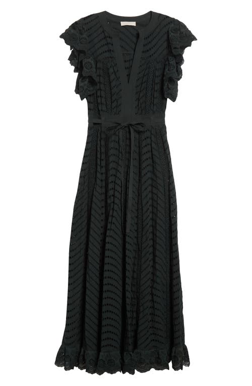Ulla Johnson Olga Flutter Sleeve Midi Dress In Multi