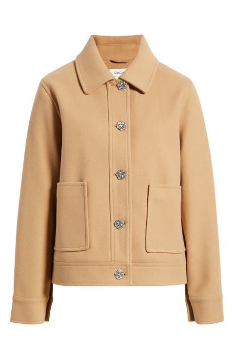 Jewel Button Flannel Jacket