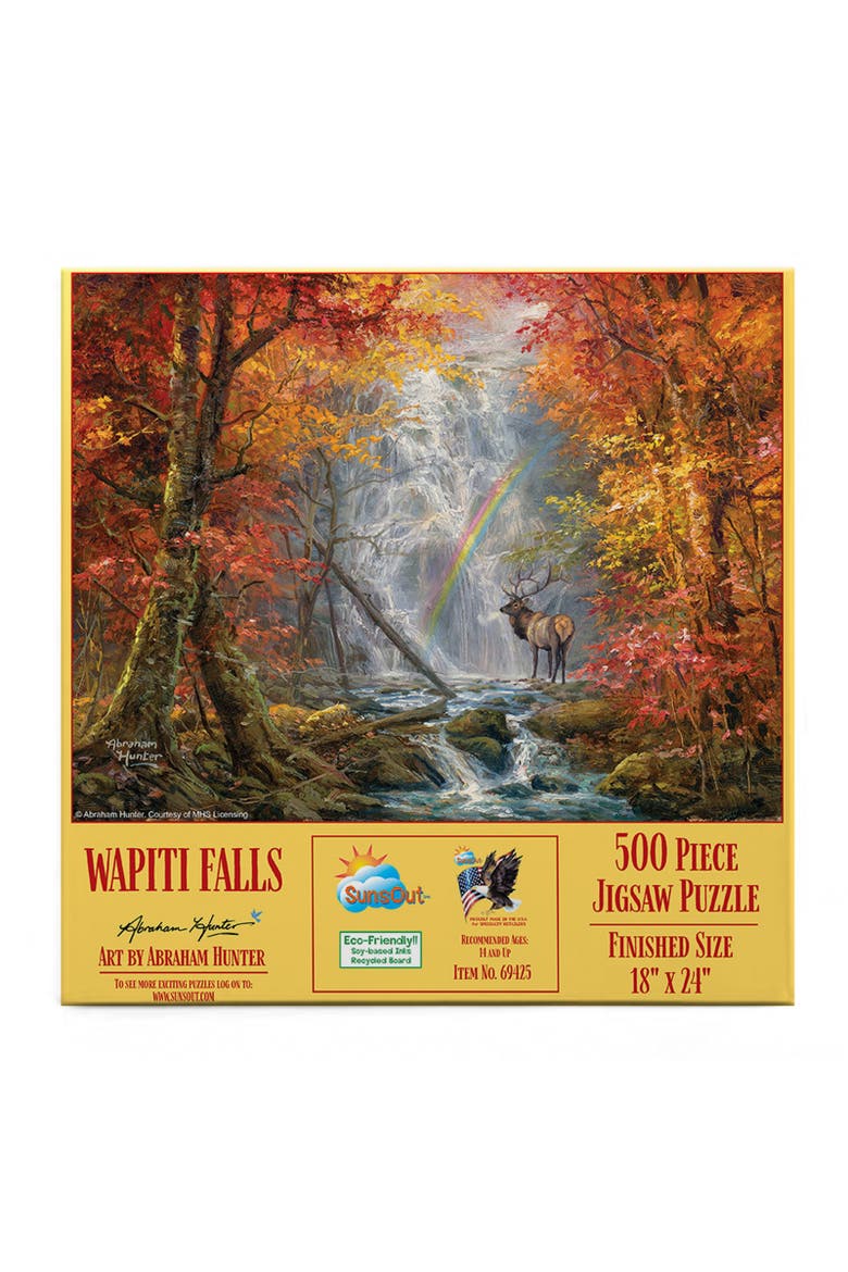 Wapiti Falls 500 piece Jigsaw Puzzle for Adults, Alternate, color, Multicolor