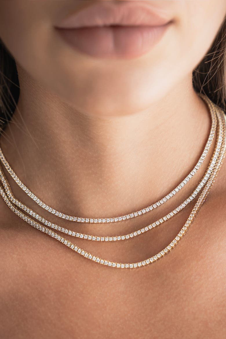Everyday Tennis Necklace, Alternate, color, Yellow Gold