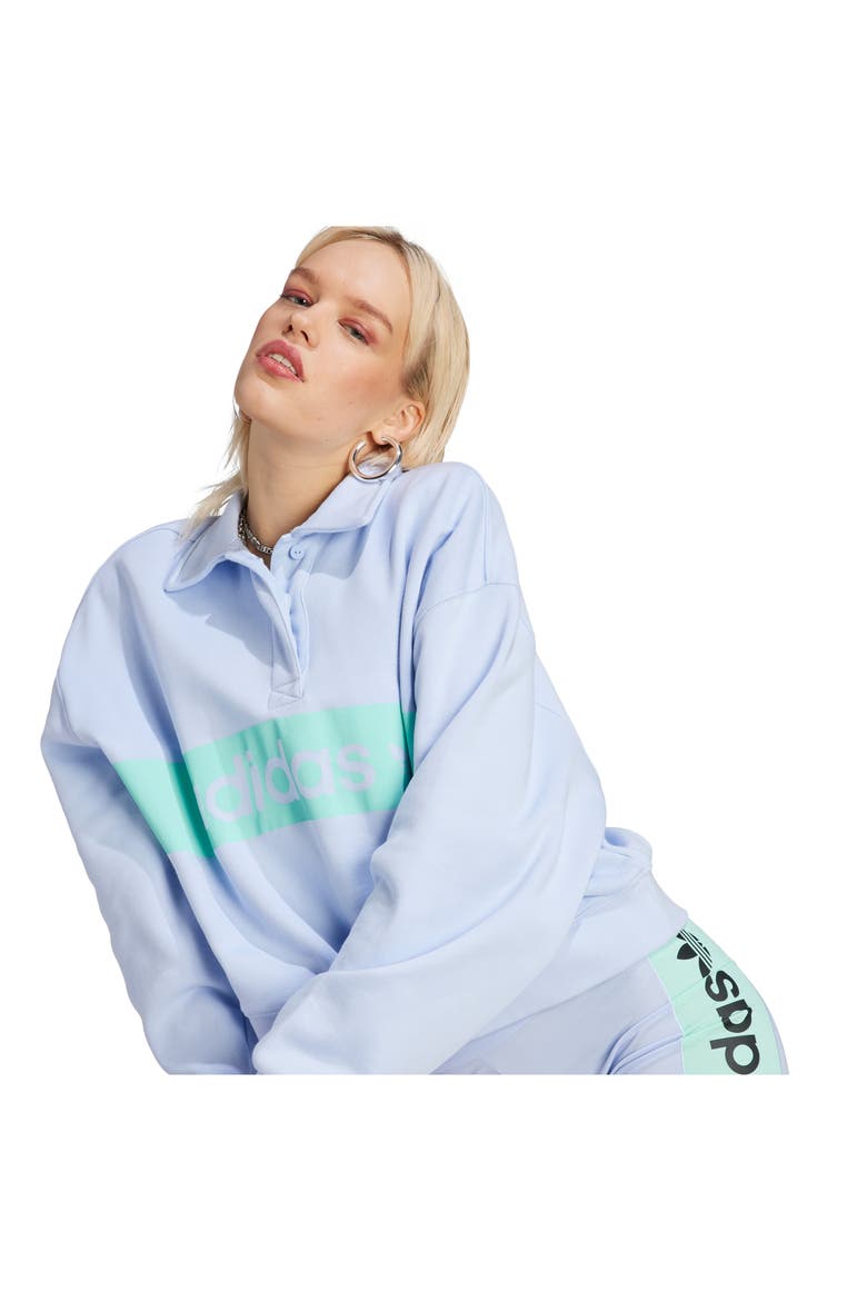 Originals Polo Collar Graphic Sweatshirt, Alternate, color, BLUE DAWN