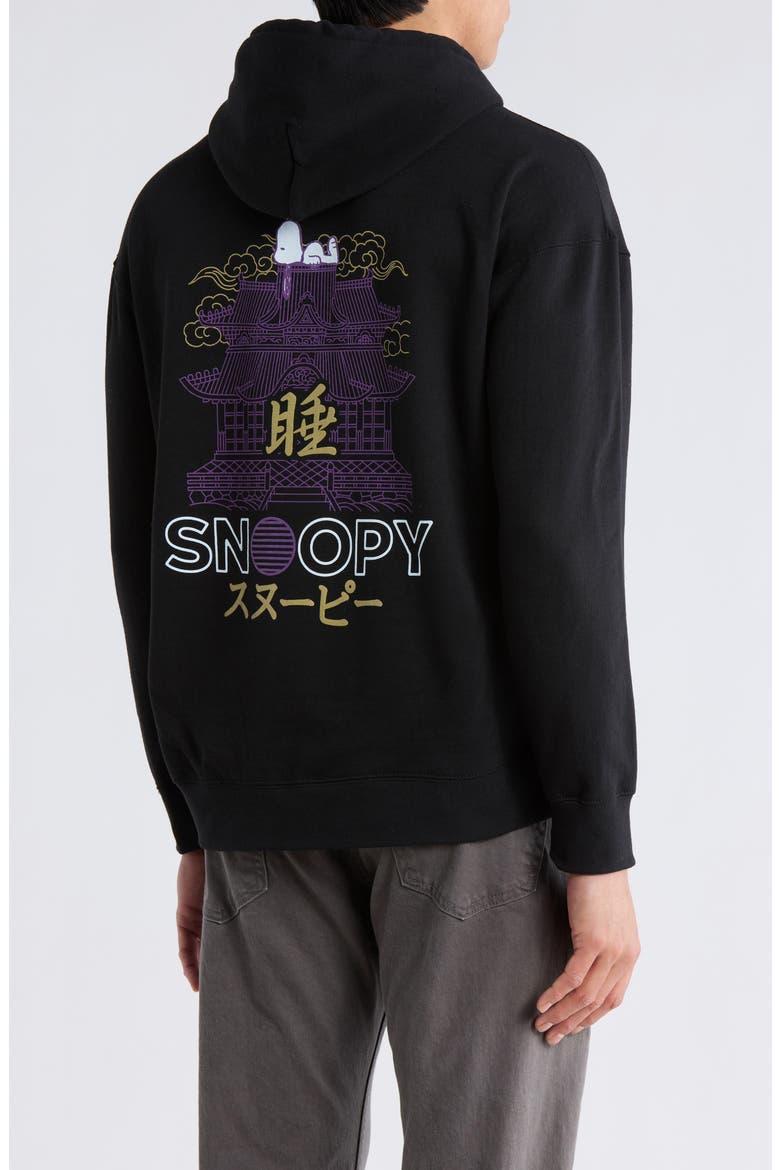 Snoopy Palace Graphic Hoodie, Alternate, color, BLACK