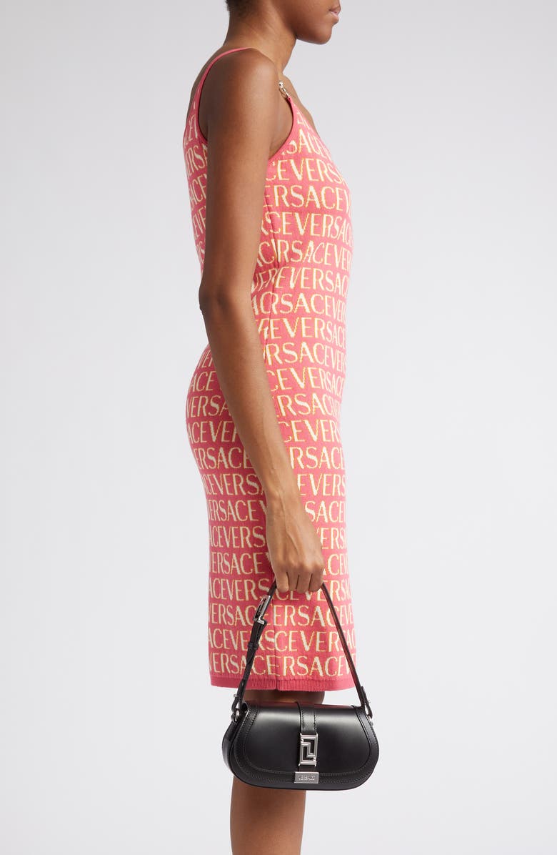 Versace Mini Greca Goddess Leather Shoulder Bag, Alternate, color,