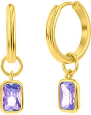 SIMONA Cubic Zirconia Charm Hoop Earrings