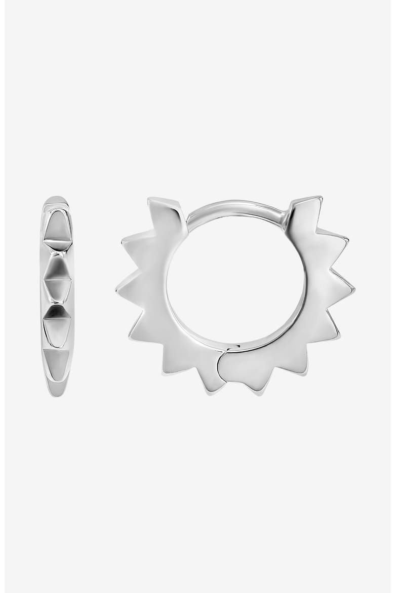 Star Huggie Hoops, Main, color, Sterling Silver