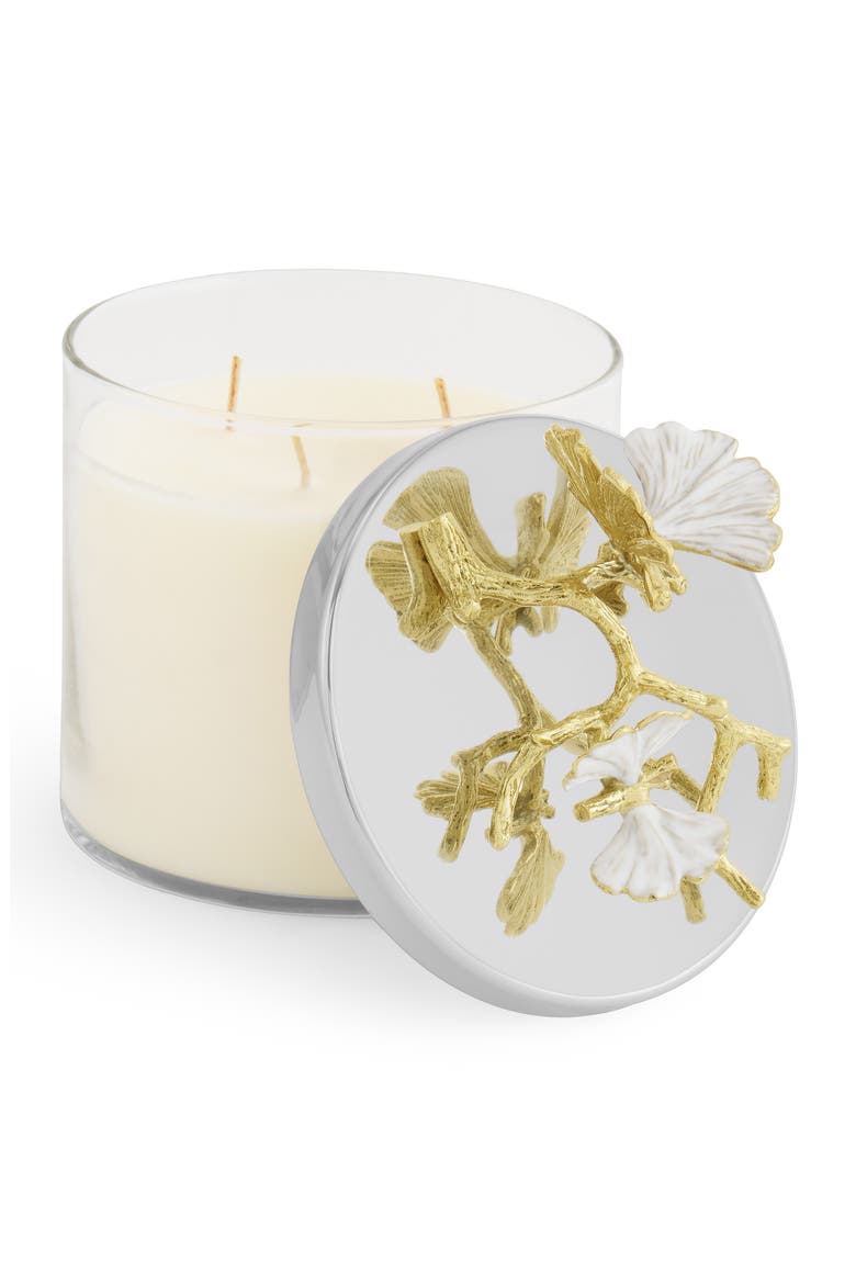 Butterfly Gingko Scented Candle, Alternate, color, GOLD/ SILVER