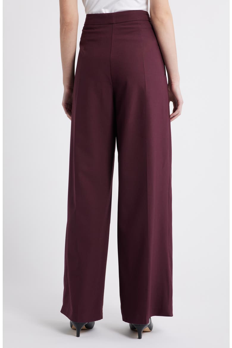 Laura Pleated Wide Leg Pants, Alternate, color, MAROON
