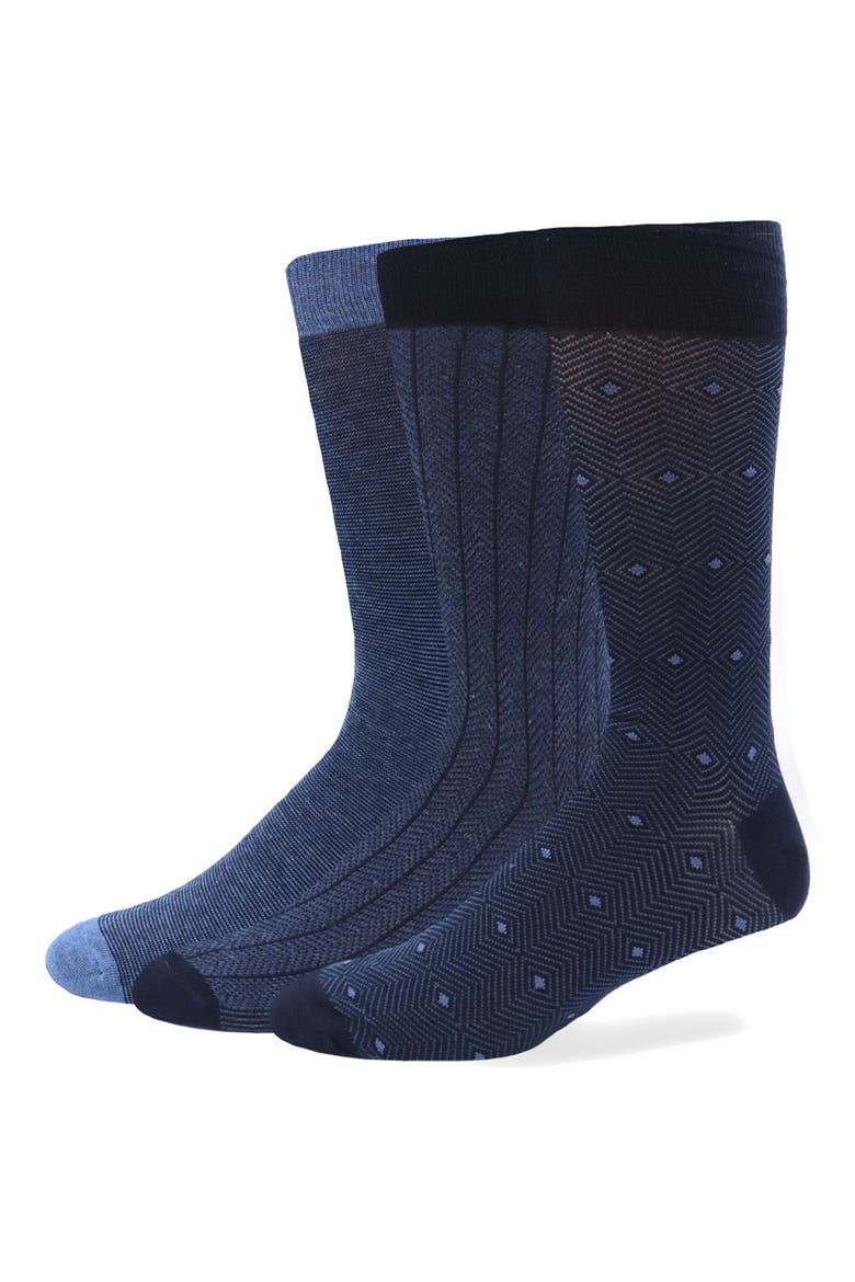6-Pack Assorted Cotton Blend Dress Socks, Alternate, color, NAVY