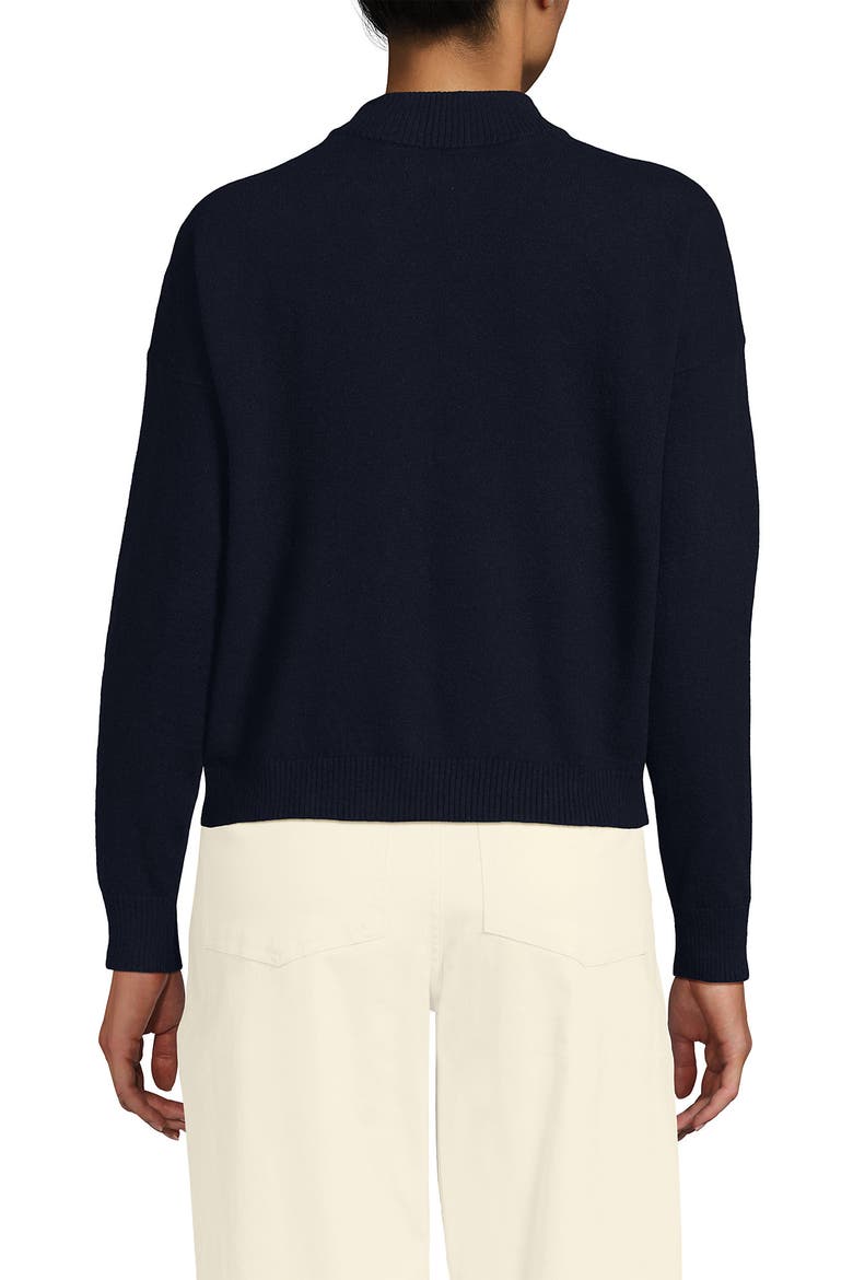 CashTouch Drop Shoulder Mock Neck Sweater, Alternate, color, Navy Heather