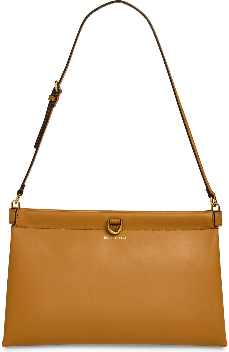 Etro Clutch Talk Leather Clutch, Main, color, Ochre