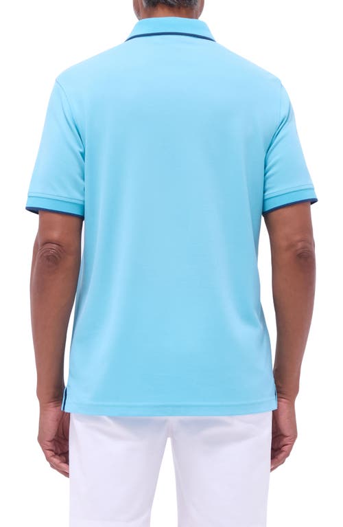 Bugatchi Tipped Piqué Polo In Turquoise