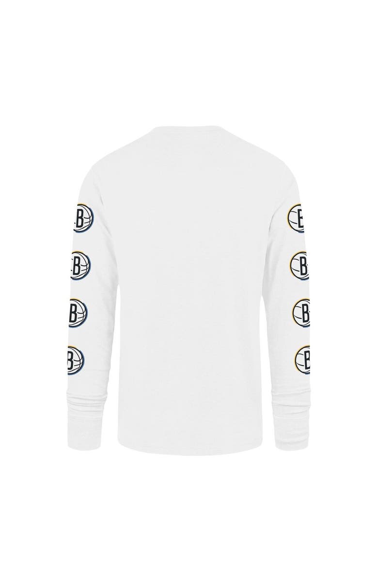 '47 Men's '47 White Brooklyn Nets City Edition Downtown Franklin Long Sleeve T-Shirt, Alternate, color,
