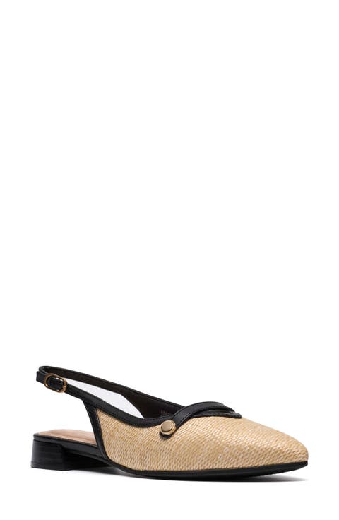 Natalyn Pointed Toe Slingback Flat (Women)