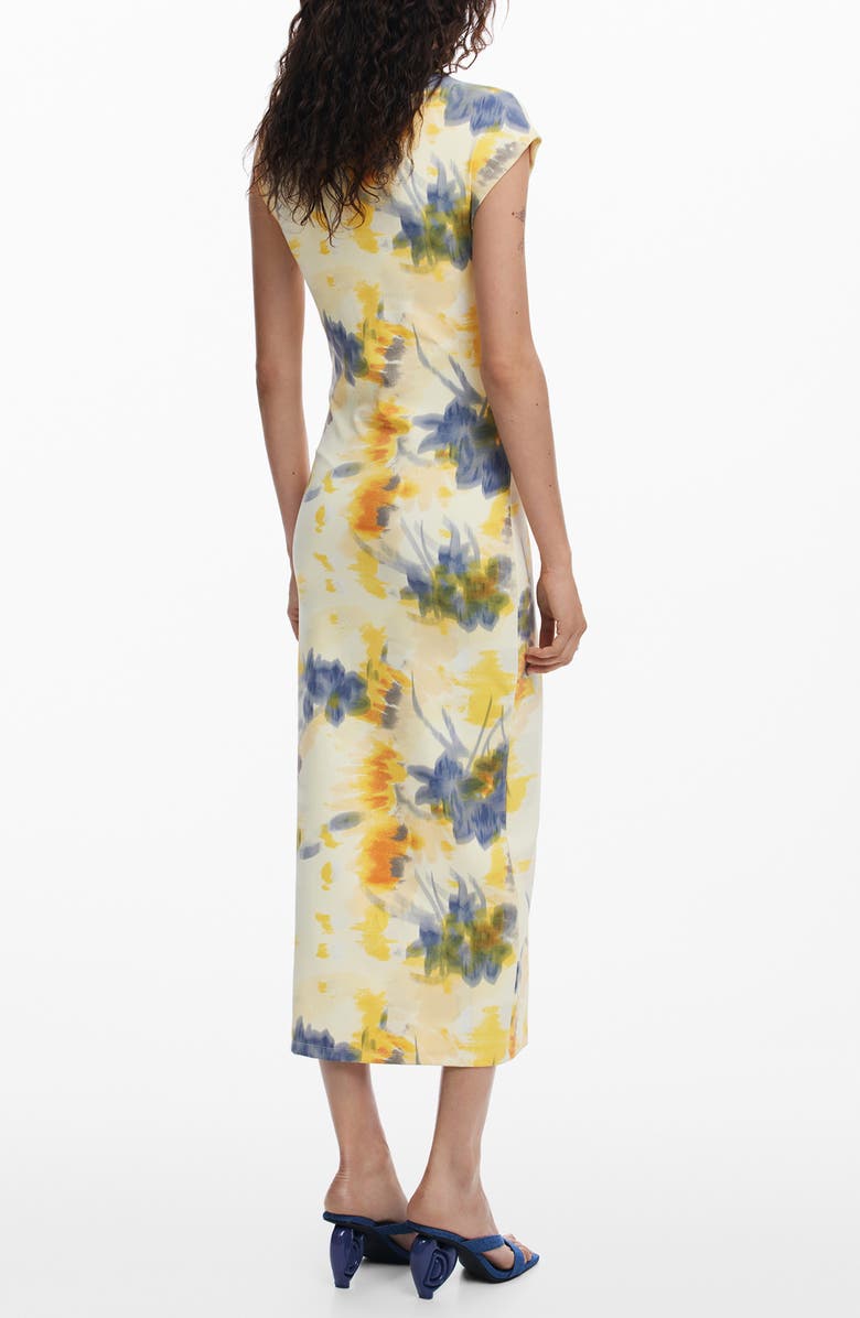 Desigual Blurred Floral Midi Dress, Alternate, color,