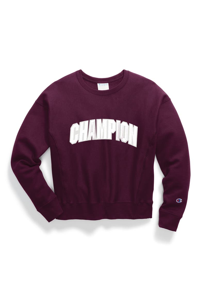 Block Arch Crewneck Sweatshirt, Main, color, VENETIAN PURPLE