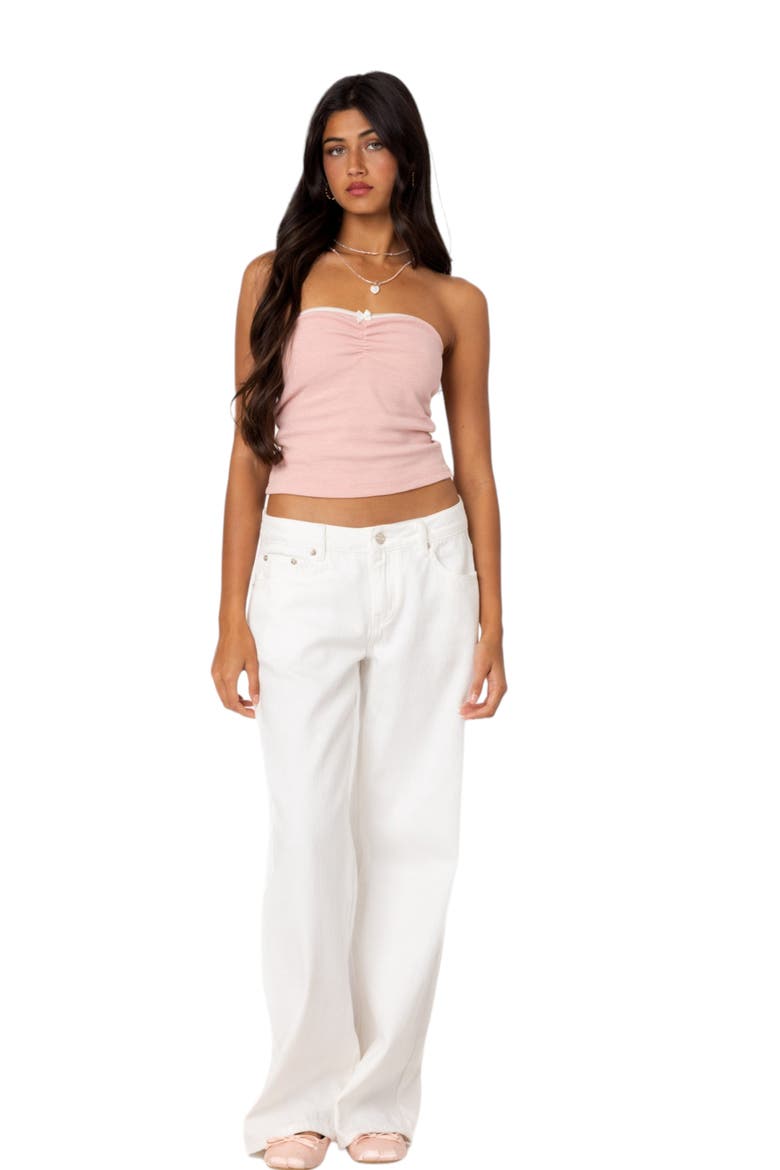 Kacey Waffle Knit Tube Top, Alternate, color, PINK