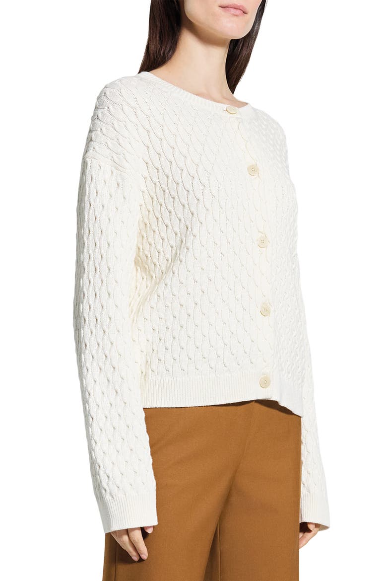 Textured Organic Cotton Cardigan, Alternate, color, IVORY