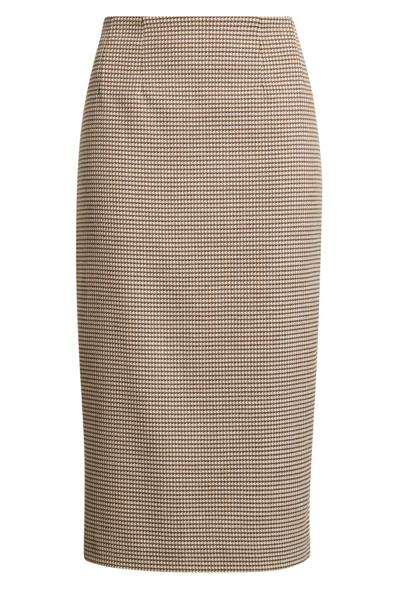 Houndstooth Midi Skirt, Alternate, color, NATURAL CLAY MULTI