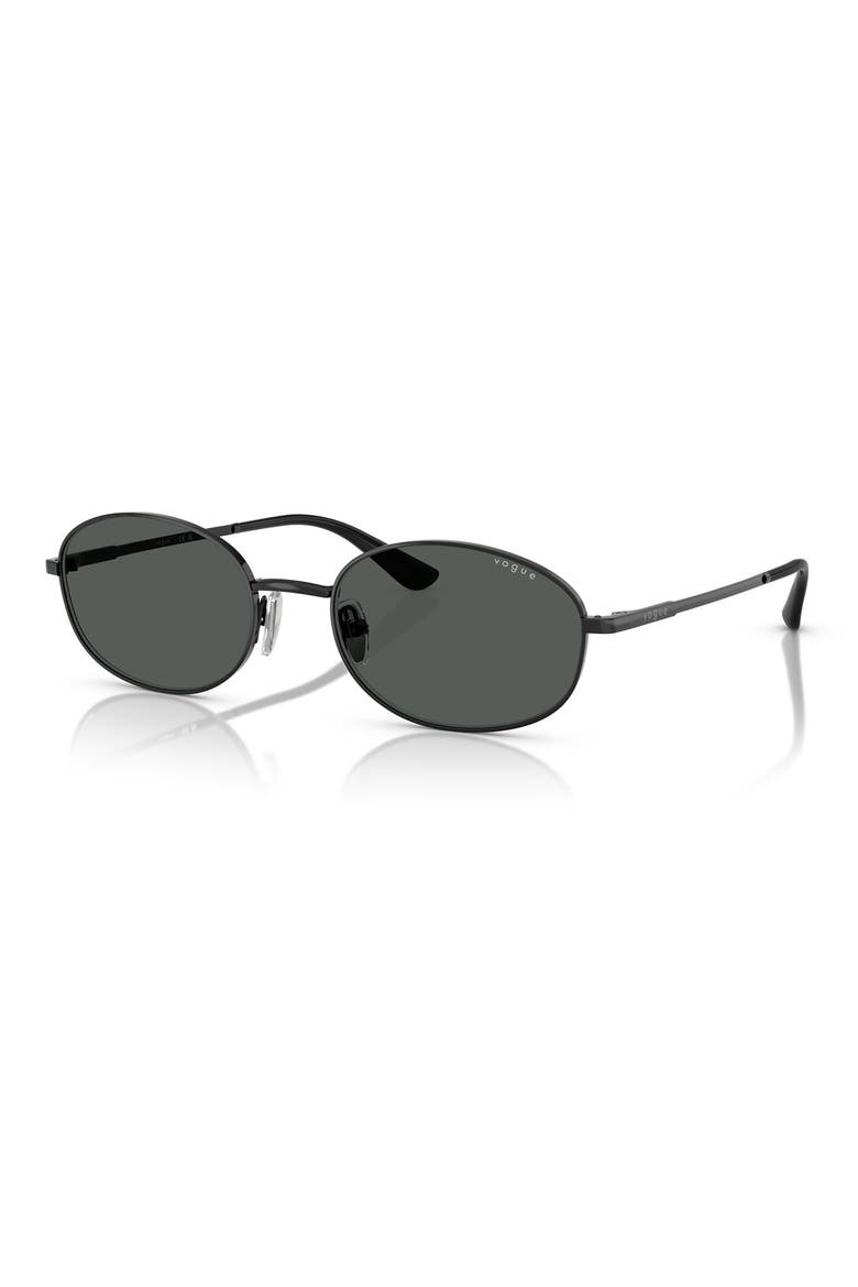 56mm Oval Sunglasses, Alternate, color, BLACK