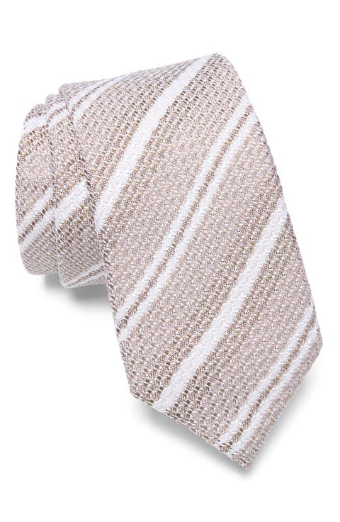 Textured Stripe Silk Tie