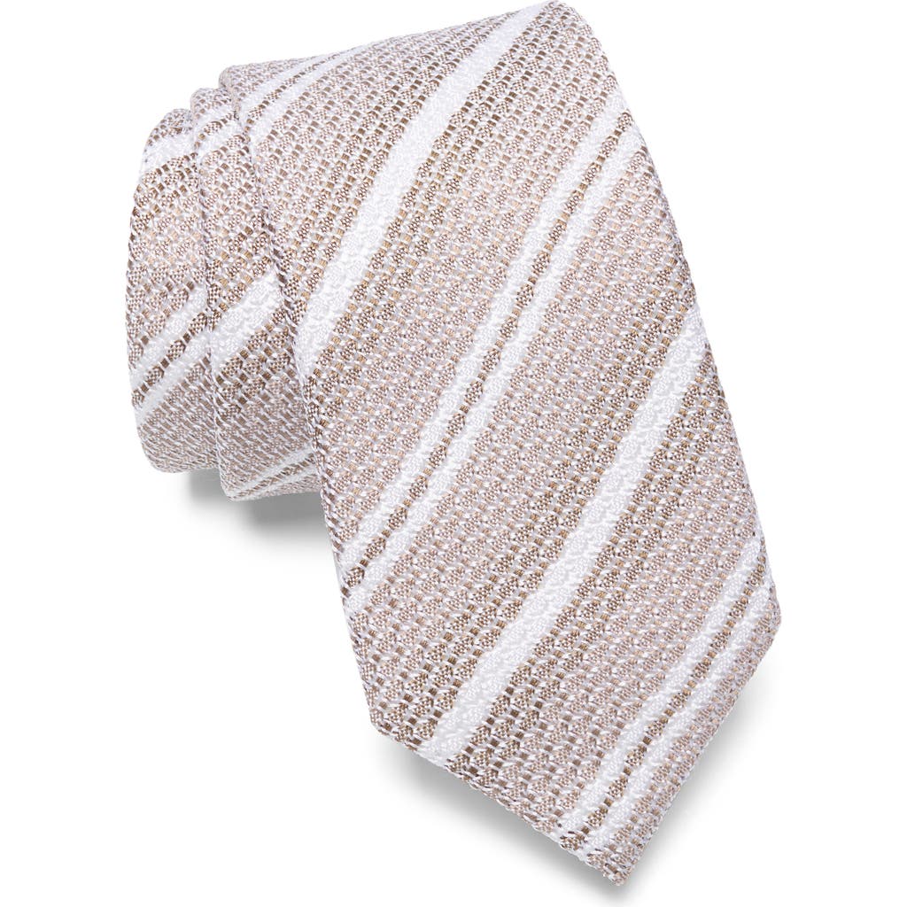 Bonobos Textured Stripe Silk Tie In Tan