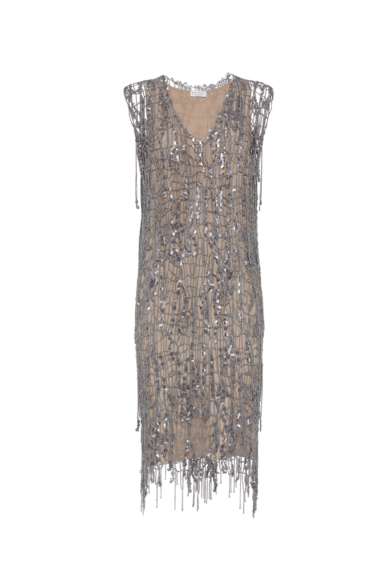 Glistening Embroidery dress, Main, color, Light Grey
