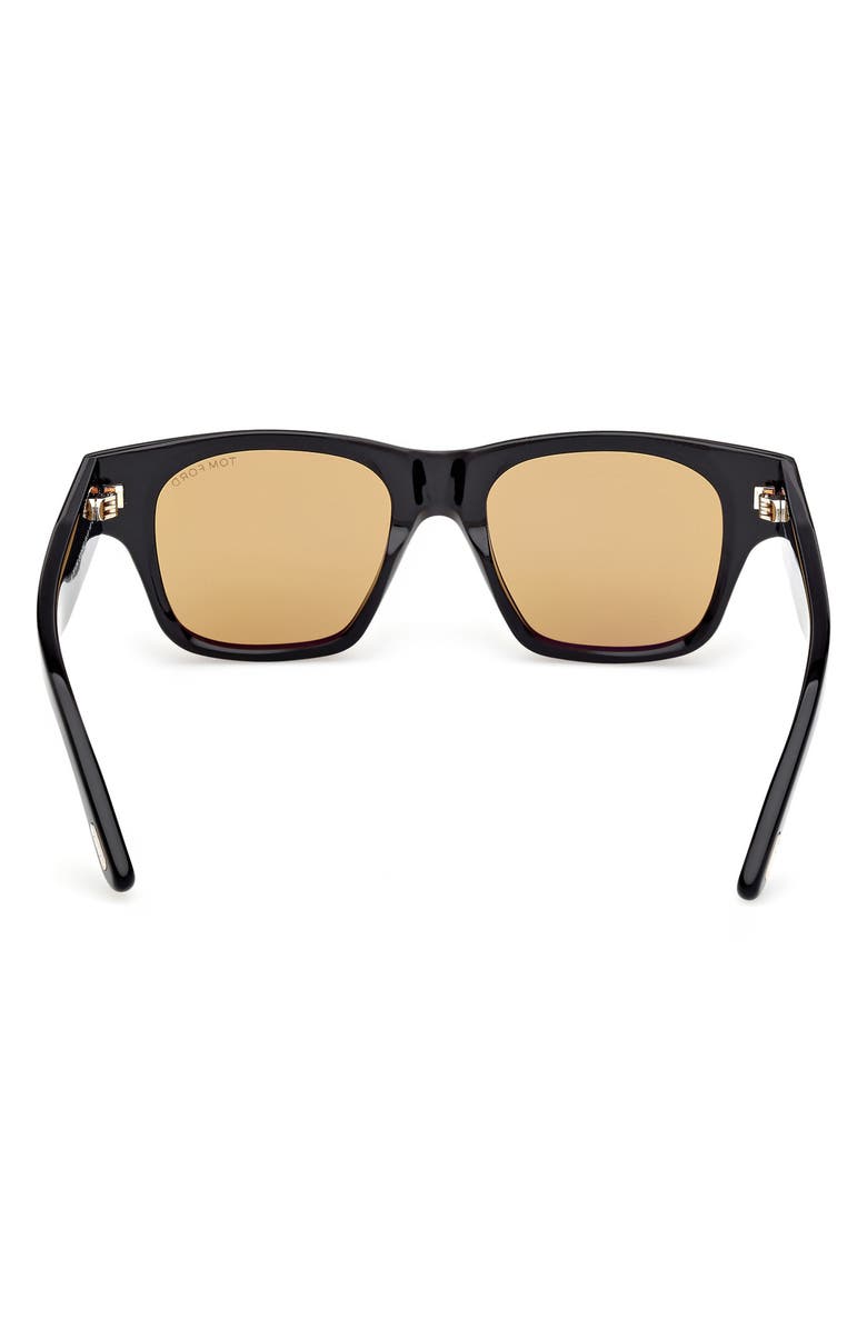 TOM FORD 53mm Square Sunglasses, Alternate, color, Shiny Black Eco / Vicuna