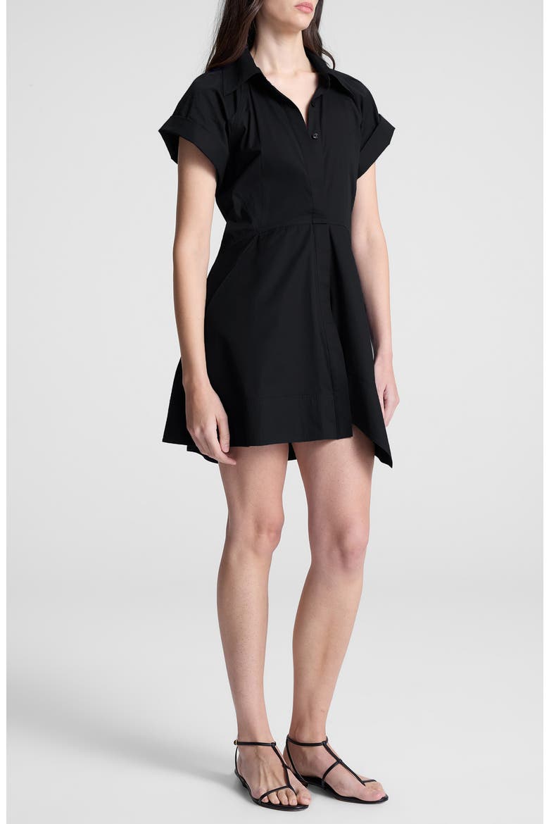 Julie Cotton Mini Shirtdress, Alternate, color, BLACK