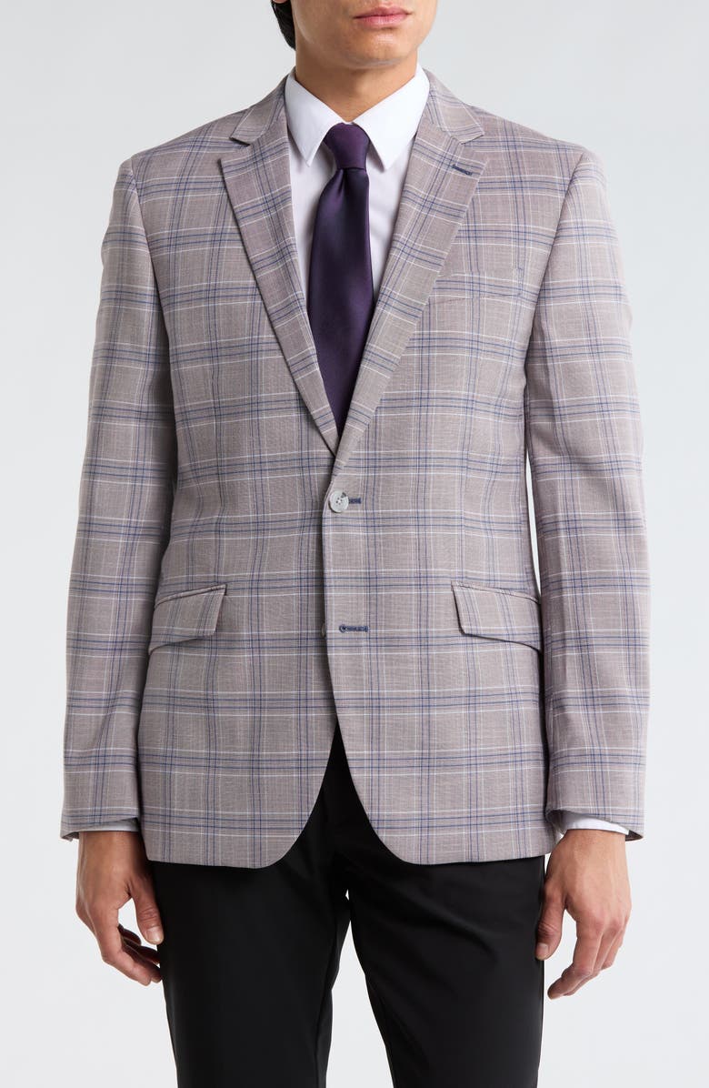 SAVILE ROW CO Plaid Sport Coat, Main, color, Grey