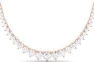 HauteCarat Graduated Lab Created Diamond Necklace