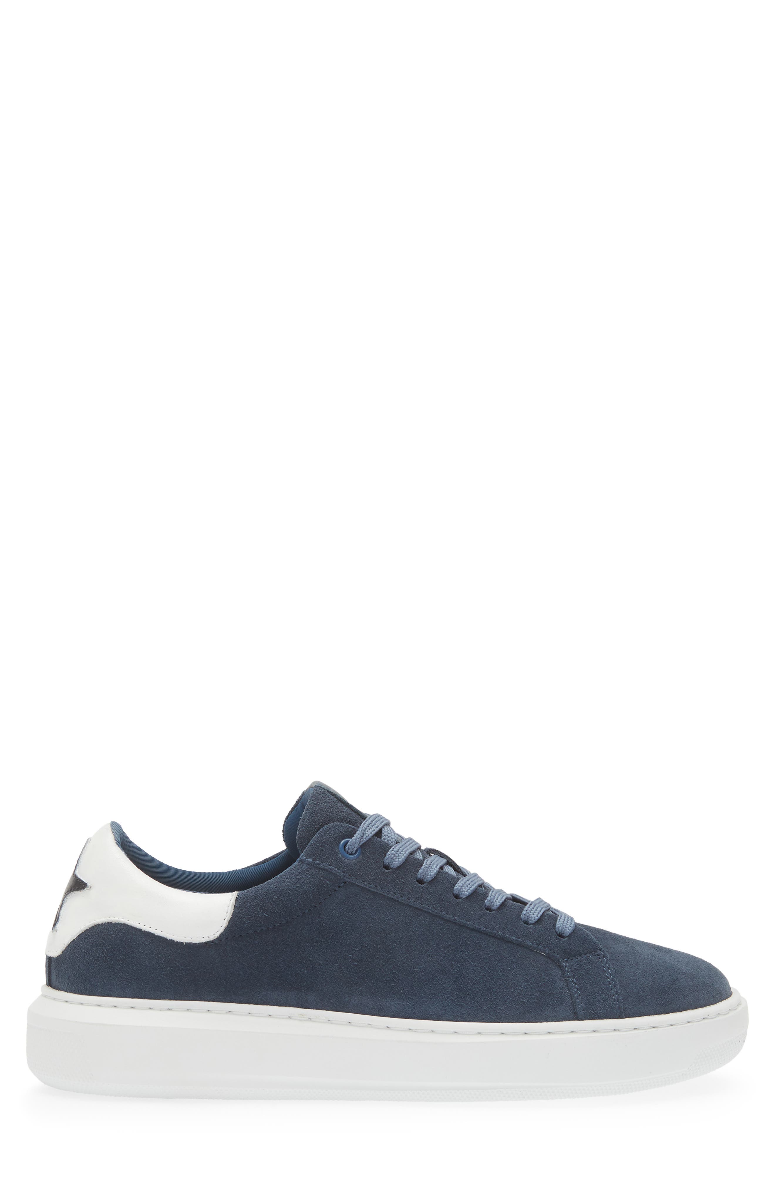 G Brown Puff Low Top Suede Sneaker, Alternate, color, Blue/ White