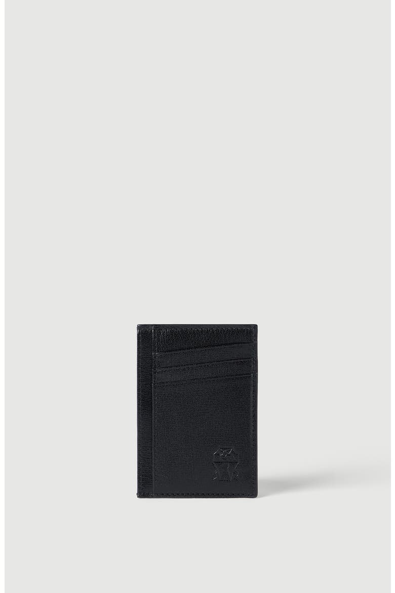 Brushed leather card holder, Main, color, Black